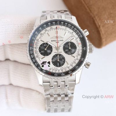 F1 Factory Breitling Navitimer 70th-Anniversary 43mm B01 Replica Watch Silver-Black Dial